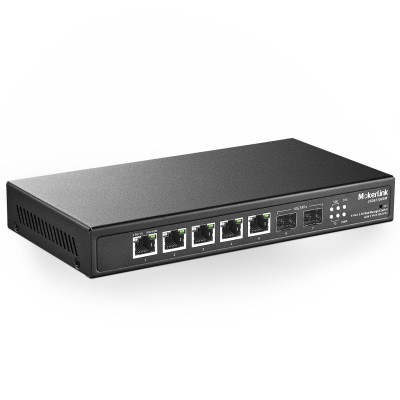 MokerLink 5 porte 2.5 Gigabit Ethernet con 2 porte 10G SFP +,  Larghezza di banda 128Gbps, senza ventole metalliche, commutatore di rete L2 gestito Web