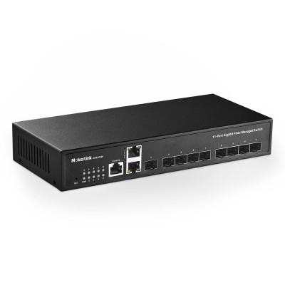 MokerLink 11 Port Gigabit SFP Managed Switch, 9 Gigabit SFP, 2 Gigabit Ethernet, Cli/Web Managed Network Switch