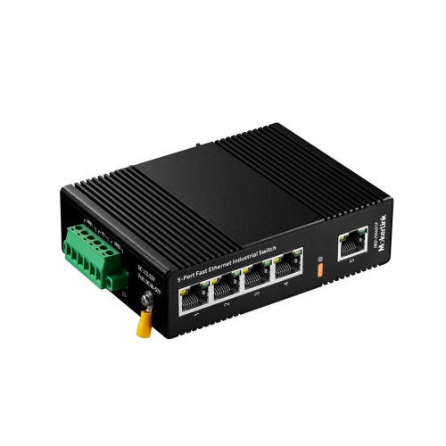 MokerLink 5 Port 100Mbps Industrial DIN-Rail Ethernet Switch