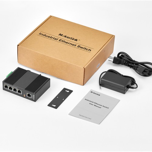 MokerLink 5 Port 100Mbps Industrial DIN-Rail Ethernet Switch