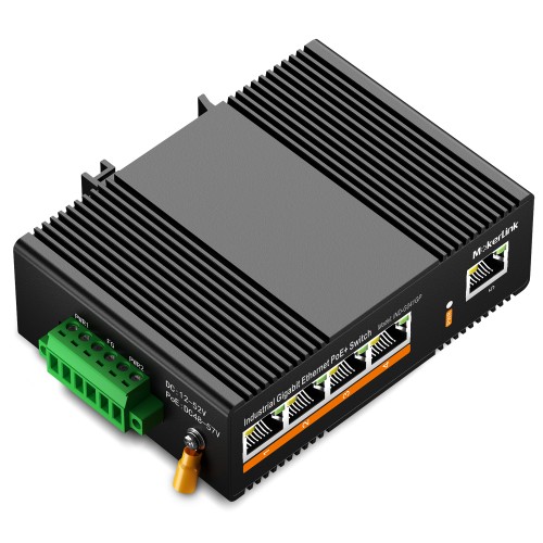 MokerLink 5 Port PoE Gigabit Industrial DIN-Rail Ethernet Switch