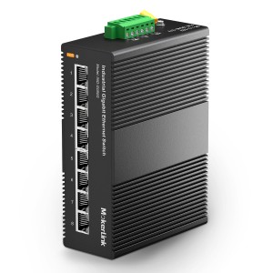 Interruttore industriale DIN-Rail Ethernet Gigabit a 8 porte MokerLink, capacità di commutazione 16Gbps, commutatore di rete non gestito nominale IP40 (-40 a 185°F), con alimentazione UL