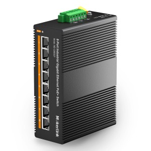 MokerLink 8 porte PoE Gigabit Industrial DIN-Rail Ethernet Switch, alimentazione PoE∙ 96W, capacità di commutazione 16Gbps, switch di rete non gestito nominale IP40 (-40 a 185°F), con alimentazione