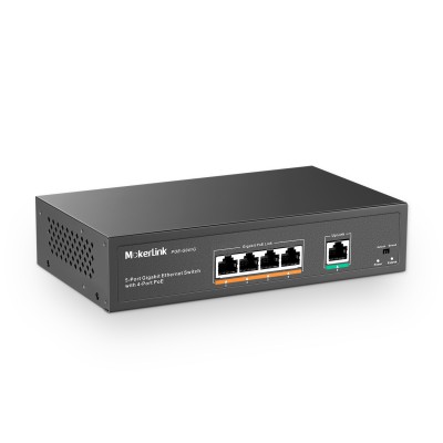 MokerLink 5 Port Gigabit POE Switch, with 4 POE+ Ports 1000Mbps, 78W IEEE802.3af/at, Unmanaged Plug and Play, Sturdy Metal Fanless