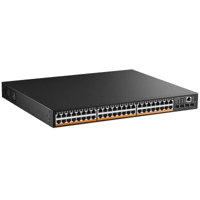 MokerLink 48-Port PoE Gigabit Managed Switch, 4x1G SFP, IEEE802.3af/at/bt 600W, VLAN/Qos/PoE/Security Web/Cli L2 Managed Rackmount Switch