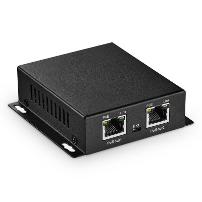 MokerLink 3 porte Gigabit PoE Pasthrough Switch, IEEE 802.3af/at/bt PoE Powered Max 60W, Hi-PoE 90W, 100/1000Mbps, 1 PoE in 2 PoE Out, montaggio a parete, PoE Extender/Injector/Network Extender