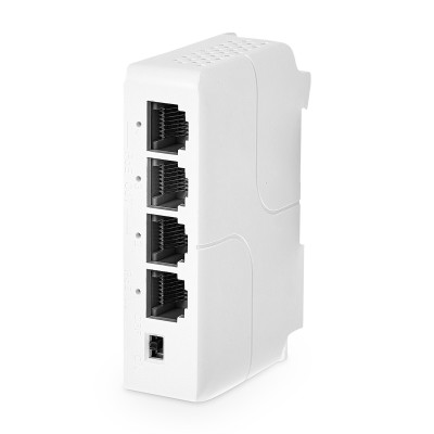MokerLink 4 Port PoE Extender, IEEE 802.3 af/at PoE Repeater, 100Mbps, 1 PoE in 3 PoE Out, Wall
