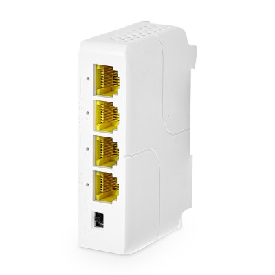MokerLink 4-Port Gigabit PoE Extender, IEEE 802.3 af/at PoE Repeater, 10/100/1000Mbps, 1 PoE in 3 PoE Out, Wand ∙ Din Rail Mount POE Passthrough Switch