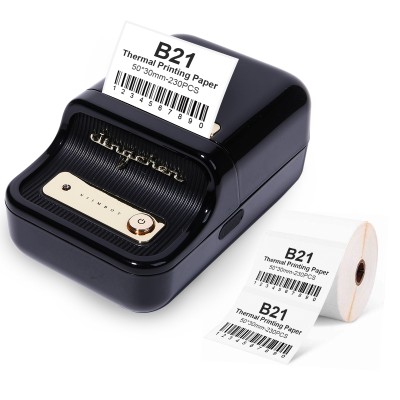 Stampante per etichette Bluetooth B21 da 2 pollici, iOS compatibile &  Android, per la casa &  Ufficio - Black