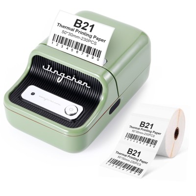 Stampante per etichette Bluetooth B21 da 2 pollici, iOS compatibile &  Android, per la casa &  Ufficio - Green