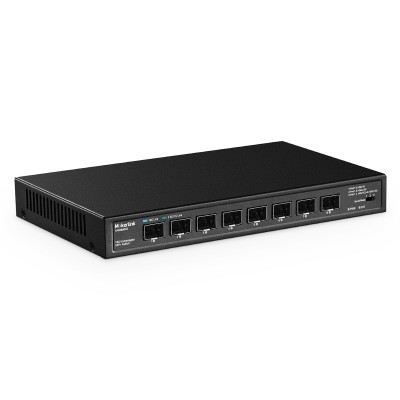 MokerLink 8-Port 10Gbps SFP∙ Schalter, Unterstützung 1G/2.5G/10G SFP Modul, 160Gbps Bandbreite, Lüfterloser nicht verwalteter Plug and Play Ethernet Switch