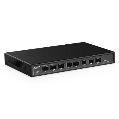 MokerLink 8 Port 10Gbps SFP+ Managed Switch, Support 1G/2.5G/10G SFP Module, 160Gbps Bandwidth, Metal Fanless Web Managed Network Switch