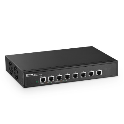 MokerLink 8 Port 10G Unmanaged Ethernet Switch, 10G/5G/2.5G/1G Auto-Adaptive, Plug and Play, Metal Desktop|Rackmount Network Switch