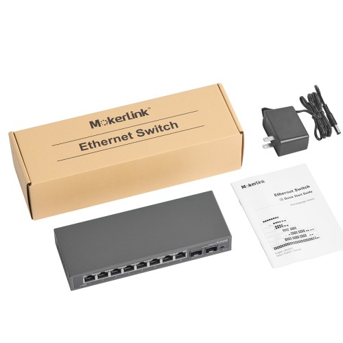 MokerLink 8-Port 2.5G Unmanaged Switch with 2-Port 10G SFP+