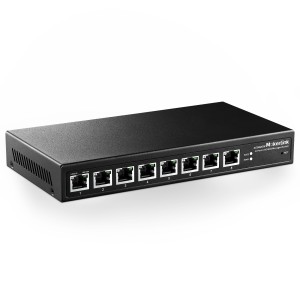 MokerLink 8 Port 2.5G Ethernet Managed Switch, 8 x 2.5GBASE-T Ports, Compatible with 10/100/1000Mbps, L2 Web Managed Fanless Network Switch