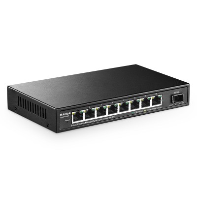 Mokerlink 8 Port 2.5g Management Ethernet switch, con SFP de 10g, puerto base - T de 8 x 2.5g, compatible con 10 / 100 / 1000mbps, gestión de red metálica sin ventilador