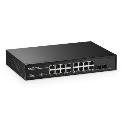 MokerLink 16 Port 2.5 Gigabit Ethernet Switch with 2x10G SFP+, 16 x 2.5G RJ45 Ports Compatible with 10/100/1000Mbps, Metal Unmanaged Fanless Rackmout Network Switch 