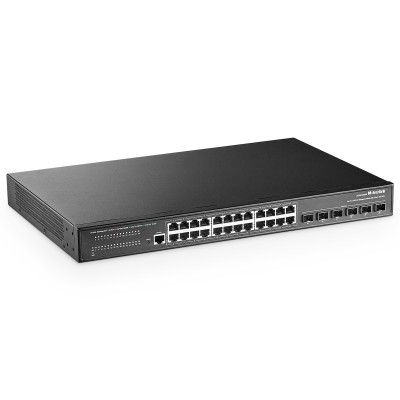 Mokerlink 24 puertos 2.5g gestiona conmutadores Ethernet con SFP 6x10g, 24 puertos base - T 24x 2.5g, compatibles con 10 / 100 / 1000mbps, Metal web L2 gestiona conmutadores de red sin ventilador