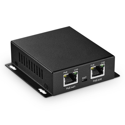 MokerLink 3 Ports Gigabit PoE Passthrough Switch, IEEE 802.3af/at PoE Repeater, 100/1000Mbps, 1 PoE in 2 PoE Out, Wall Mount, PoE Extender/Injector/Network Extender 3 in 1