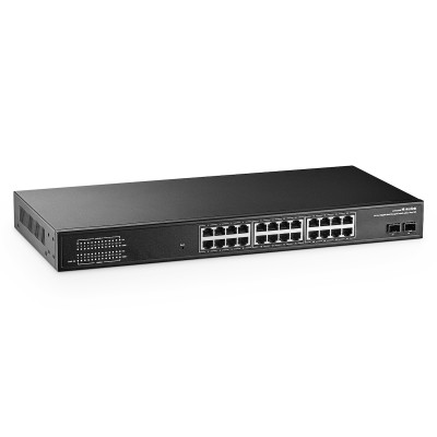 MokerLink 26 Port Gigabit Managed Switch, 24 Port GE, 2 x 1G SFP, L2+ Smart Web Managed, Rackmount Fanless, QoS Vlan IGMP and Static Routing 