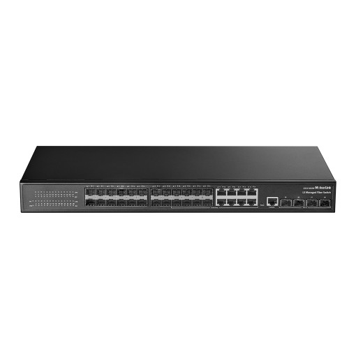 Mokerlink 26-Port PoE Switch – 24x Gigabit PoE+, 2x SFP, 300W, Fanless, Plug & Play