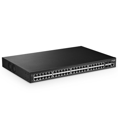 MokerLink 48 Port Gigabit Managed Switch, 48 Port GE, 4x10G SFP+, 1 Console Port, 1 USB Port, L3 Smart Managed, Rackmount , DHCP QoS Vlan IGMP and Static Routing