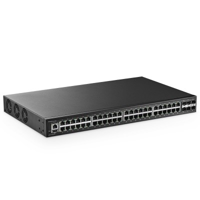 MokerLink 48 Port Gigabit Managed Switch, 48 Port GE, 6x10G SFP+, 1 Console Port, 1 USB Port, L3 Smart Web Managed, Rackmount, DHCP QoS Vlan IGMP and Static Routing