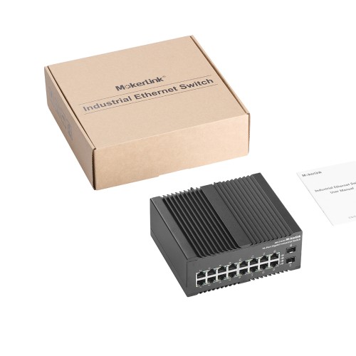 MokerLink Store - MokerLink 16 Port Gigabit Industrial DIN-Rail