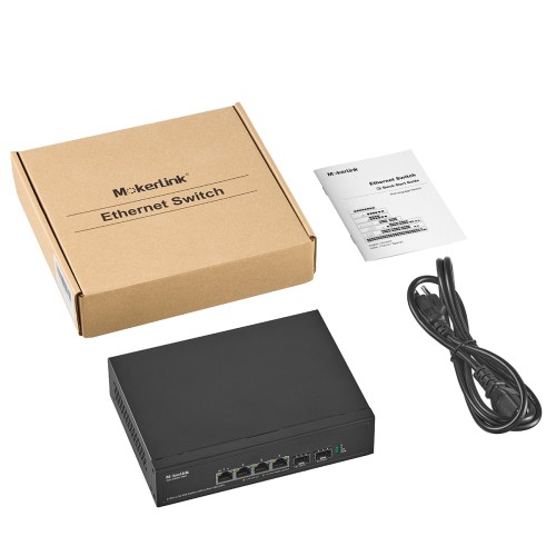 Binardat 8 Port 10 Gigabit Managed Switch, supporte 1G/2.5G/5G/10G Ethernet, 160Gbps de Bande