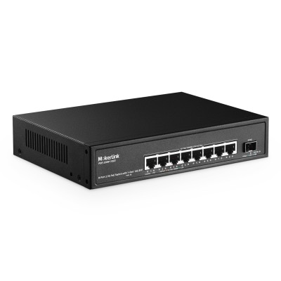 Mokerlink 8 puertos 2,5 Gigabit Poe switch, con SFP de 10g, puerto Ethernet de 8 x 2,5g, 8 puertos Poe ieee802.3af / at, 120w, compatible con 10 / 100 / 1000mbps, conmutador de red sin ventilador no gestionado