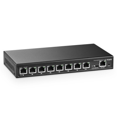 Mokerlink 8 Port 2.5g Poe Management switch, con 1 Port 10g Ethernet link, ieee8023af / at Poe 120w, Metal Network Management sin ventilador Network Switch