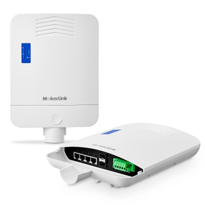 MokerLink Outdoor 6-Port Gigabit PoE Switch, 4 Gigabit PoE, 2 Gigabit SFP, 65W IEEE802.3af/at, IP65 Wetterfester Stecker ∙ Play Netzwerk Switch