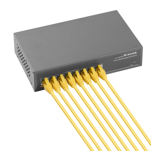 MokerLink 8 Port Gigabit Industrial DIN-Rail Ethernet Switch