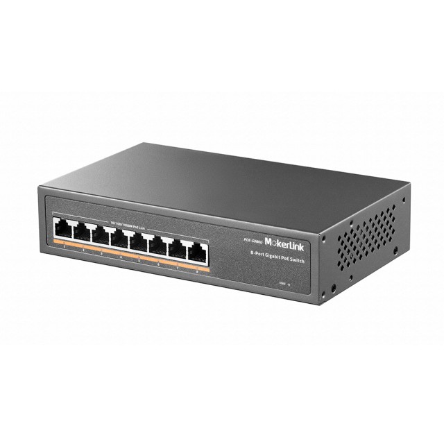 MokerLink Gigabit POE-switch met 5 poorten, met 4 poorten POE 1000 Mbps, 78 W IEEE802.3af/at, onbeheerde plug and play, stabiel metaal, zonder ventilator MokerLink Gigabit POE-switch met 5 poorten, met 4 poorten POE 1000 Mbps, 78 W IEEE802.3af/at, onbeheerde plug and play, stabiel metaal, zonder ventilator