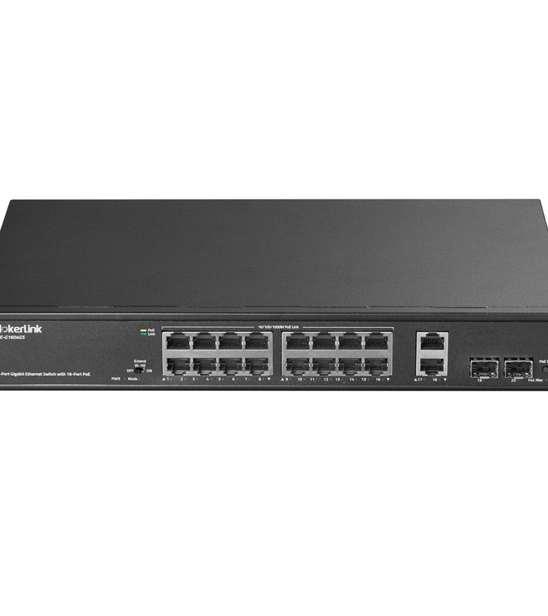 Gigabit Switch | MokerLink 16 Port Industrial DIN-Rail Ethernet Switch 2 Gigabit Sfp Ports Unmanaged Ip40 Network Switch 40 To 185f With Power Supply