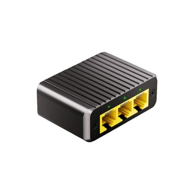 1 to 3 Gigabit Network Splitter, 4 Port Ethernet Switch, Type-C Power Supply, Metal Case Mini Size Plug and Play