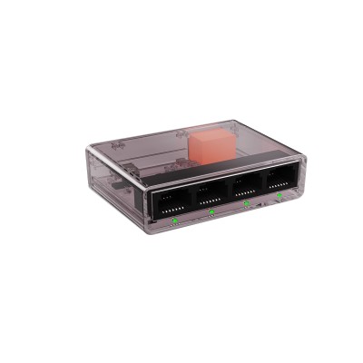 1 to 4 Gigabit Network Splitter, 5 Port Ethernet Switch, Type-C Power Supply, Transparent Shell Mini Size Plug and Play