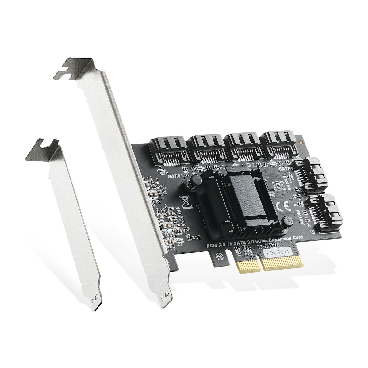 MokerLink Store - PCIE X4 to SATA Card 6 Port, 6Gbps SATA 3.0