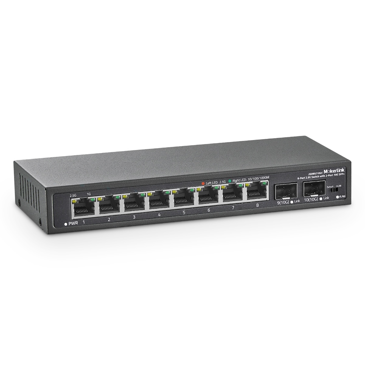 MokerLink 8-Port 2.5G Unmanaged Switch with 2-Port 10G SFP+