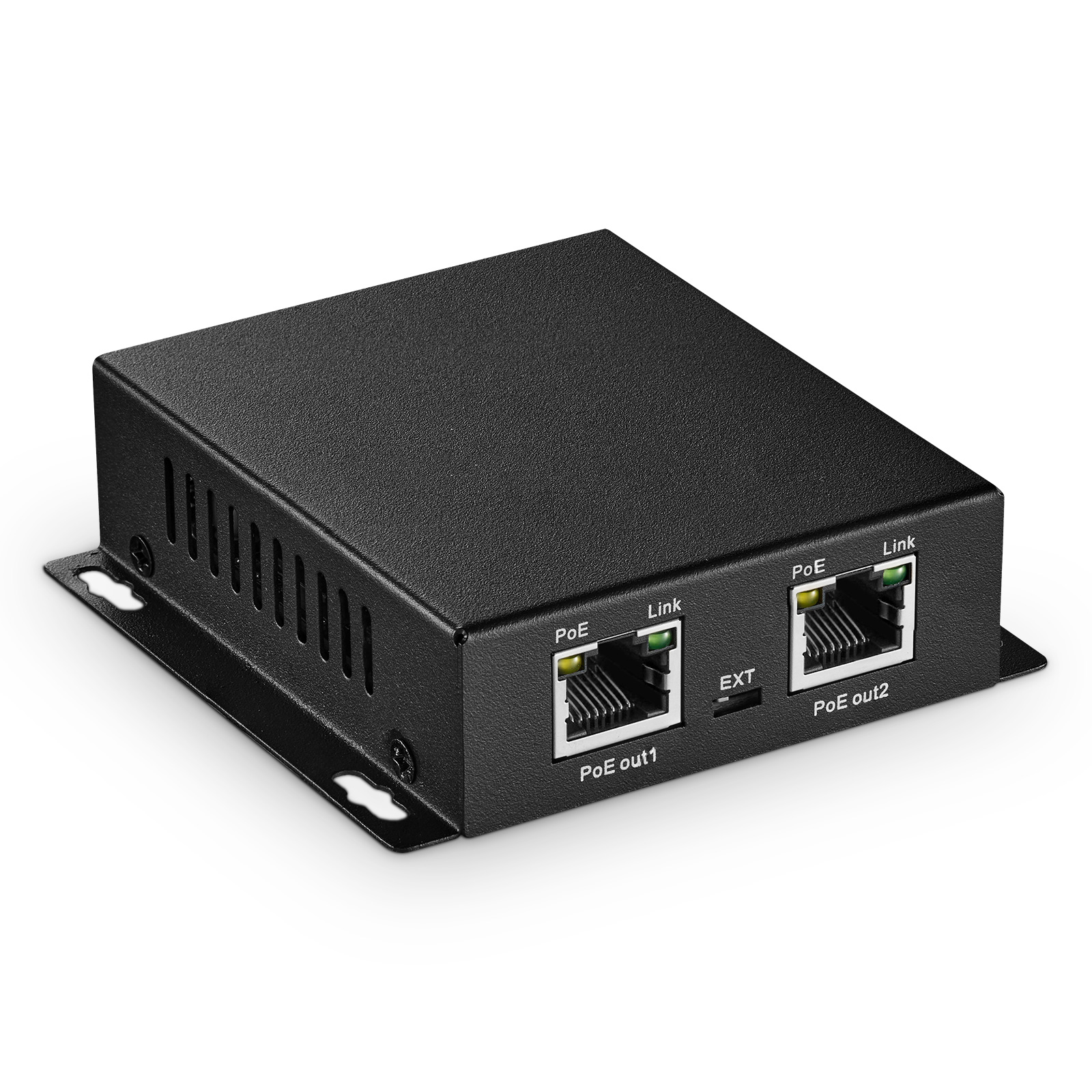 MokerLink 3 Ports Gigabit PoE Passthrough Switch, IEEE 802.3af/at PoE  Repeater, 100/1000Mbps, 1 PoE in 2 PoE Out, Wall Mount, PoE